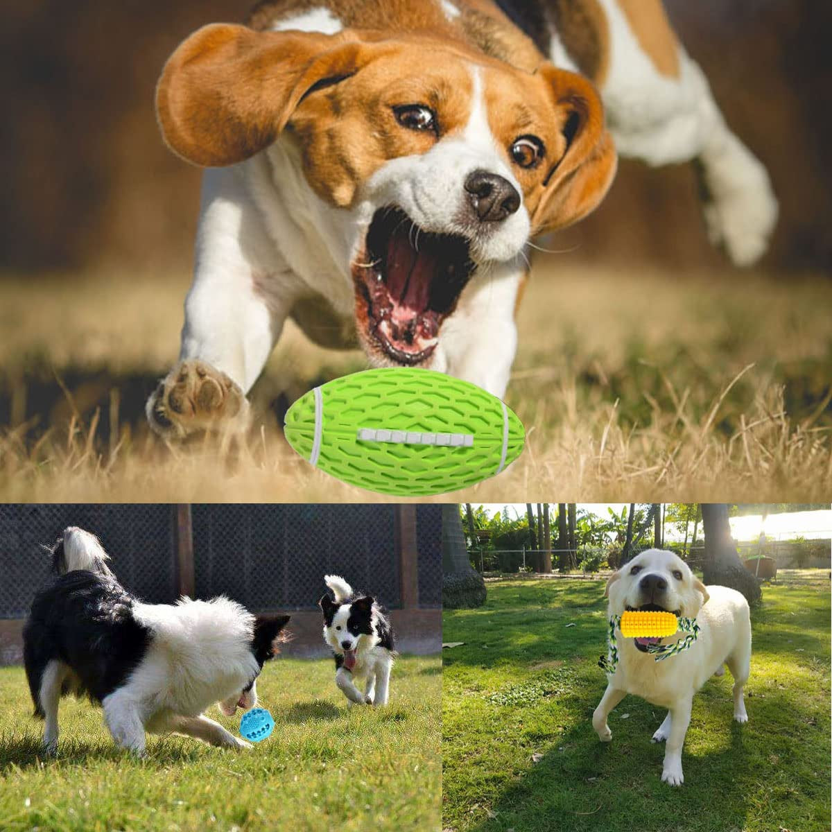Ultimate 3-Pack Dog Toy Set: Durable Chew & Squeak Balls for Aggressive Chewers – Perfect for Medium/Large Dogs!