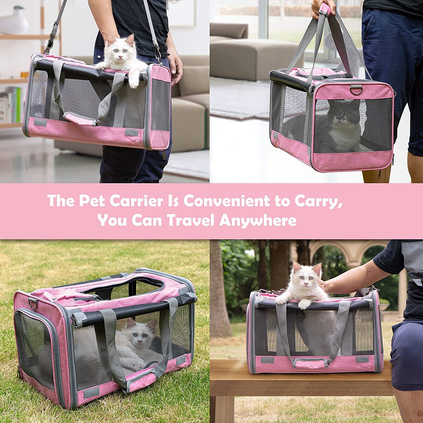 Premium Soft-Sided Pet Carrier for Large Cats and Dogs - Ultimate Comfort & Privacy for Travel