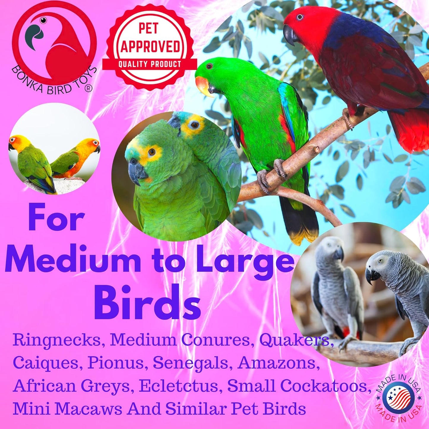 Foraging Heart Medium - Perfect 9" X 6" Enrichment Toy for Conures, Cockatiels, Parakeets & More!
