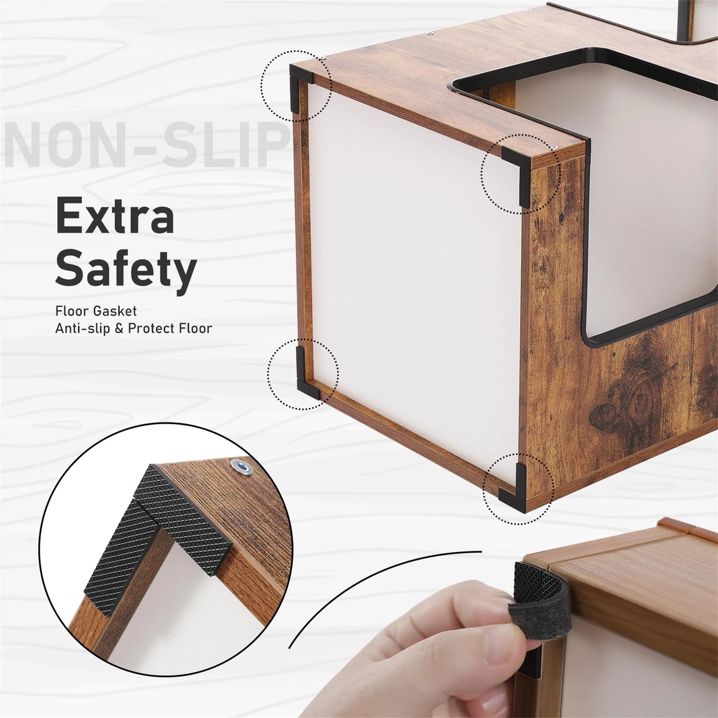 Stylish 23" Indoor Cat House - Modern Cat Tree Tower with Free Toy, Scratching Pad & Soft Mats - Cozy Brown Condo for Small Cats