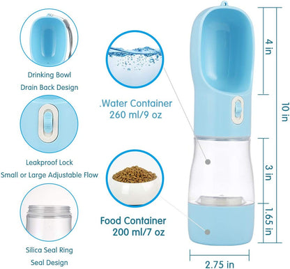 Dog Water Bottles for Walking, Travel Pet Water Bottle with Pouch for Dogs, Portable Dog Water Bottles Dispenser for Hiking Outdoor Activities (Grey)