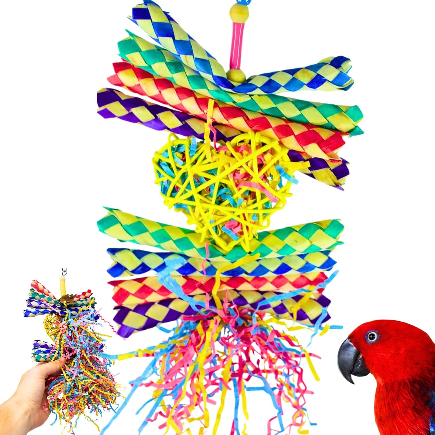 Foraging Heart Medium - Perfect 9" X 6" Enrichment Toy for Conures, Cockatiels, Parakeets & More!
