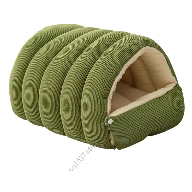 Washable Enclosed Cats House with Removable Cover Soft Plush Bed for Anxiety Relief Antislip Base Indoor Pet Furniture P9YB