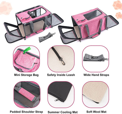 Premium Soft-Sided Pet Carrier for Large Cats and Dogs - Ultimate Comfort & Privacy for Travel