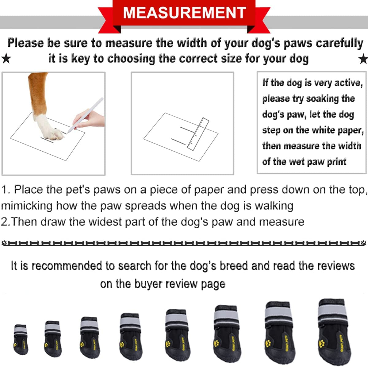 All-Season Dog Boots for Large & Medium Dogs - Winter Snow, Summer Heat, Water-Resistant, Skid-Resistant for Outdoor Adventures
