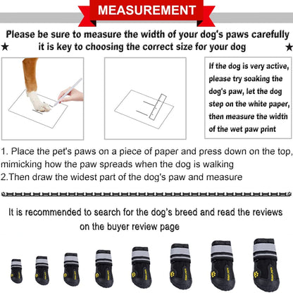 All-Season Dog Boots for Large & Medium Dogs - Winter Snow, Summer Heat, Water-Resistant, Skid-Resistant for Outdoor Adventures