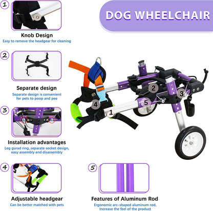 Premium Adjustable Dog Wheelchair for Disabled Hind Legs – Enhanced Mobility for Small Pets (XS-A)