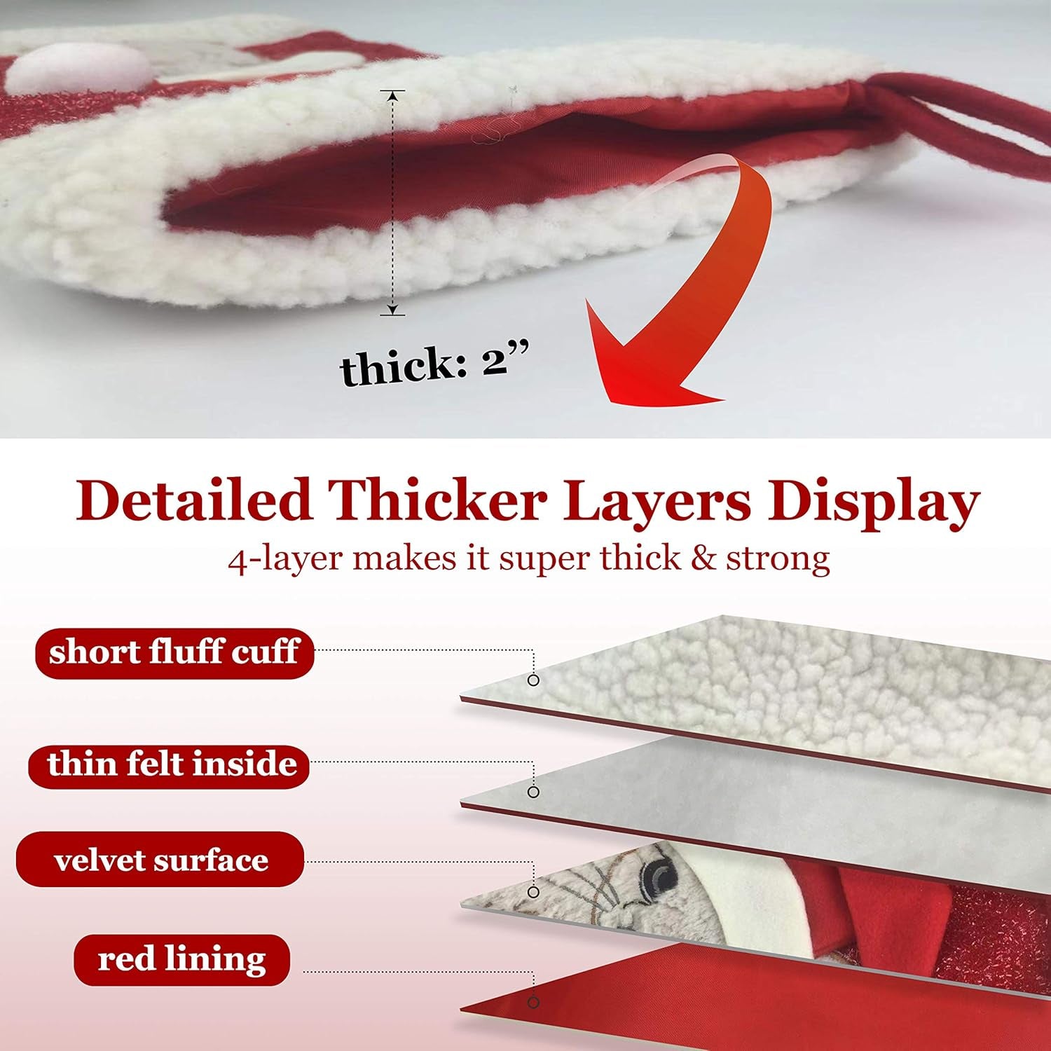 Adorable 20'' Embroidered Cat Christmas Stockings - Perfect Holiday Socks for Your Feline Friend!