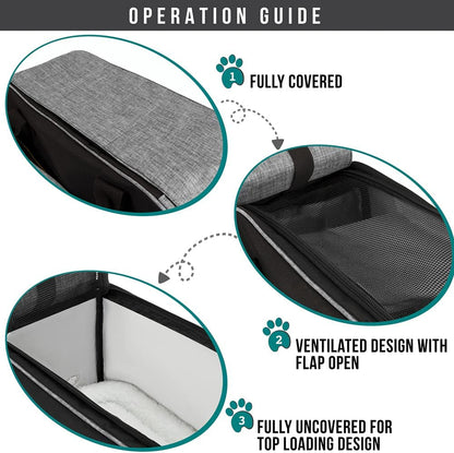 Airline Approved Dog Purse Carrier for Small Dogs - Stylish Soft-Sided Pet Carrier with Pockets, Ventilation & Sherpa Bed, Max 12 Lbs, Gray