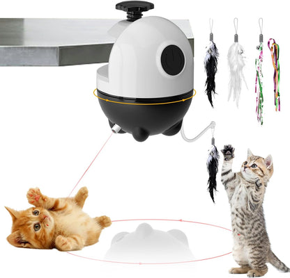 Interactive 2-in-1 Cat Toy Set - Automatic Laser & Feather Chaser with Extra Replacements for Endless Fun and Exercise!