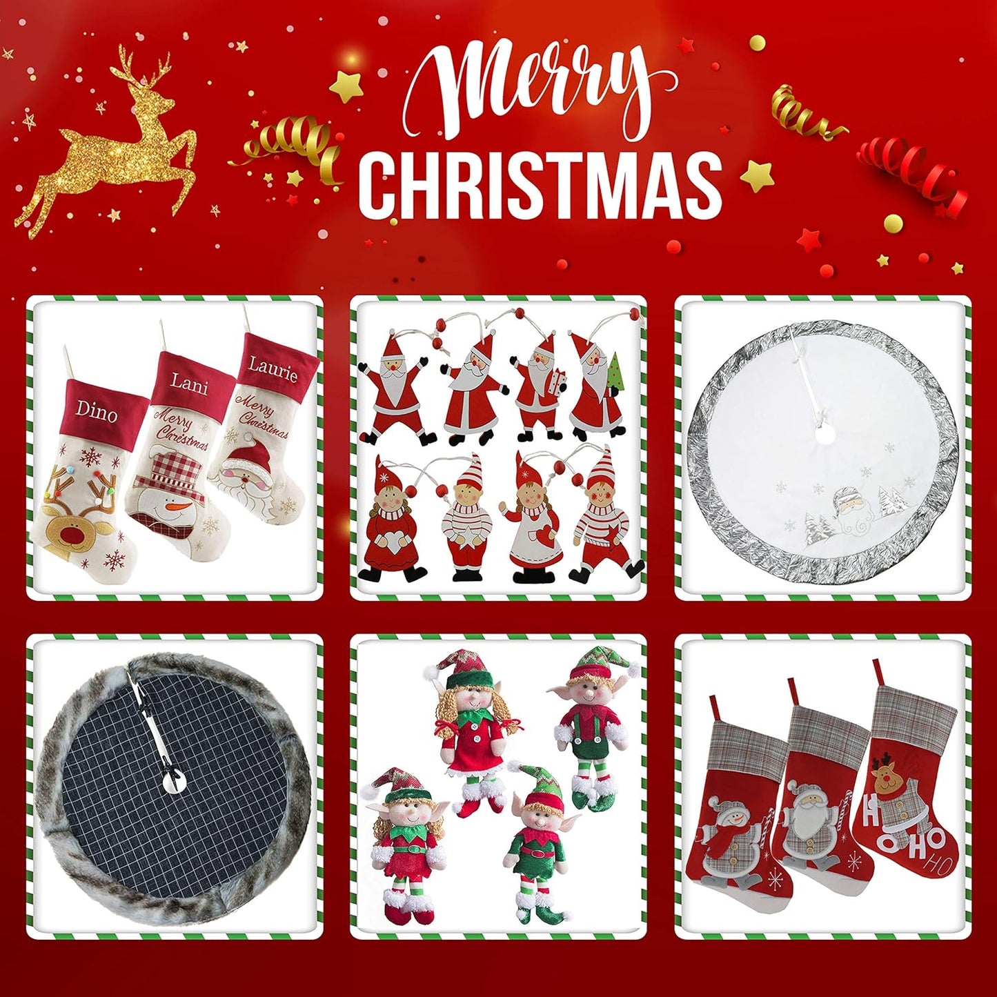 Adorable 20'' Embroidered Cat Christmas Stockings - Perfect Holiday Socks for Your Feline Friend!