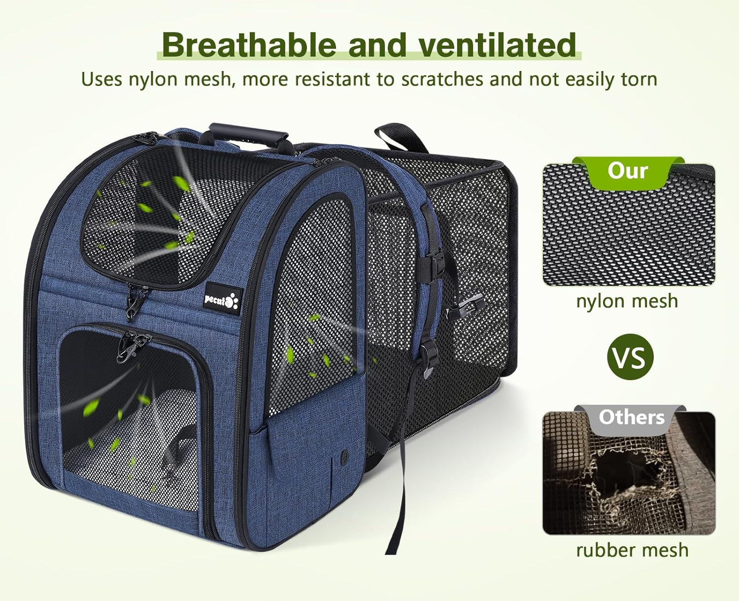 Ultimate Expandable Pet Carrier Backpack for Small Dogs and Cats - Perfect for Hiking, Travel, and Outdoor Adventures!