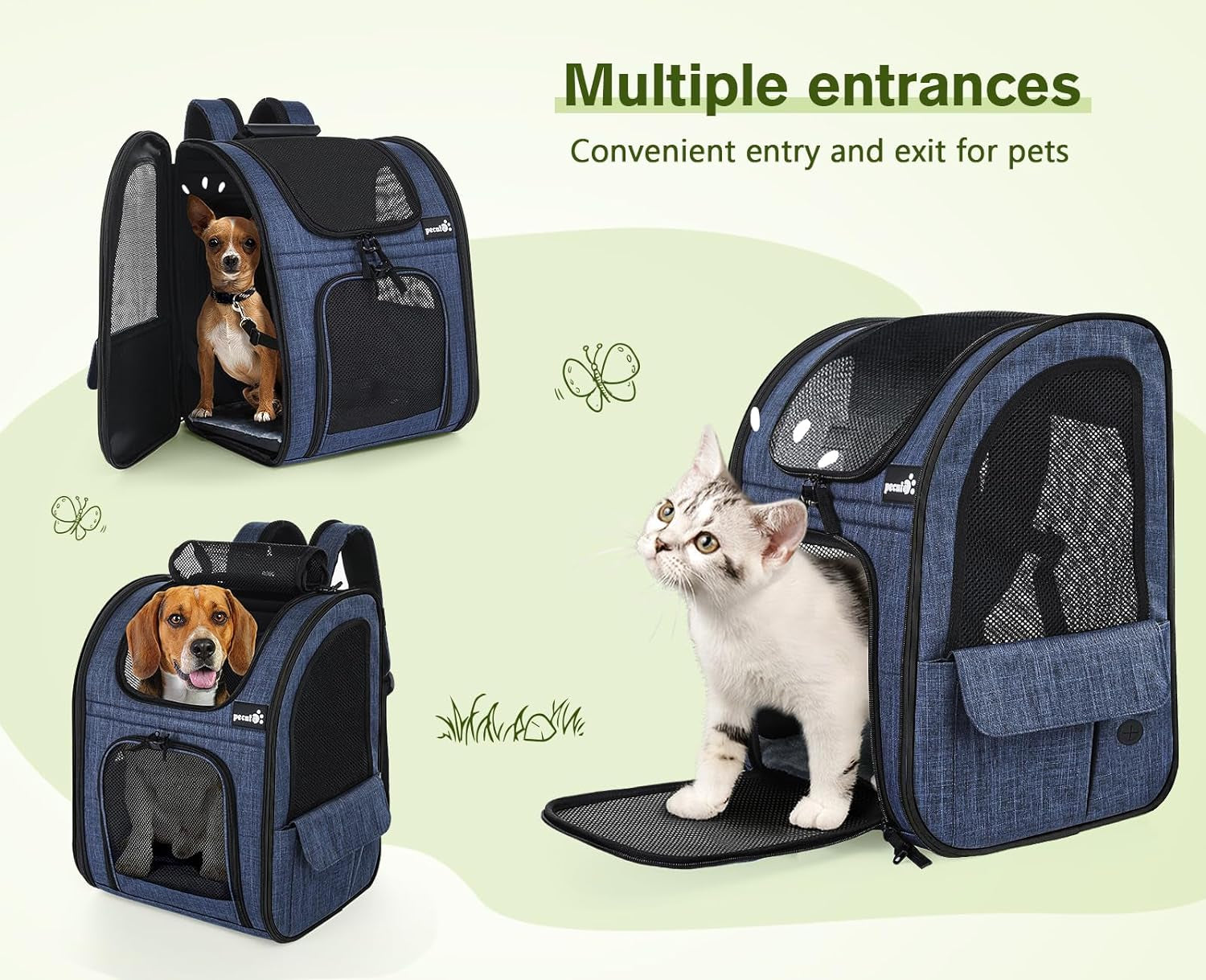 Ultimate Expandable Pet Carrier Backpack for Small Dogs and Cats - Perfect for Hiking, Travel, and Outdoor Adventures!