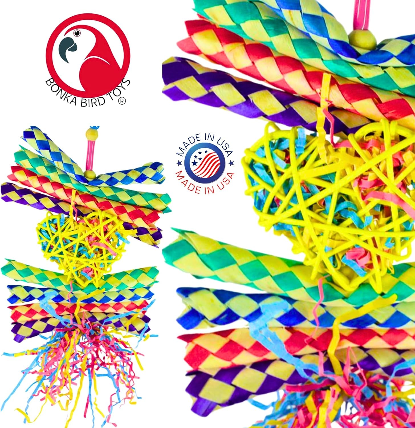 Foraging Heart Medium - Perfect 9" X 6" Enrichment Toy for Conures, Cockatiels, Parakeets & More!