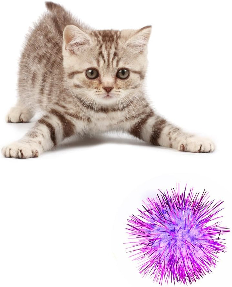 Vibrant 70 PCS Sparkle Balls & Tinsel Pom Poms for Cats & Kittens - Ultimate Glitter Playtime!