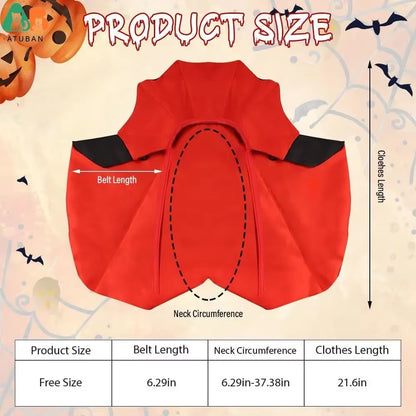 Spooktacular Halloween Cat Vampire Cloak - Adjustable Pet Cape Costume for Furry Friends!