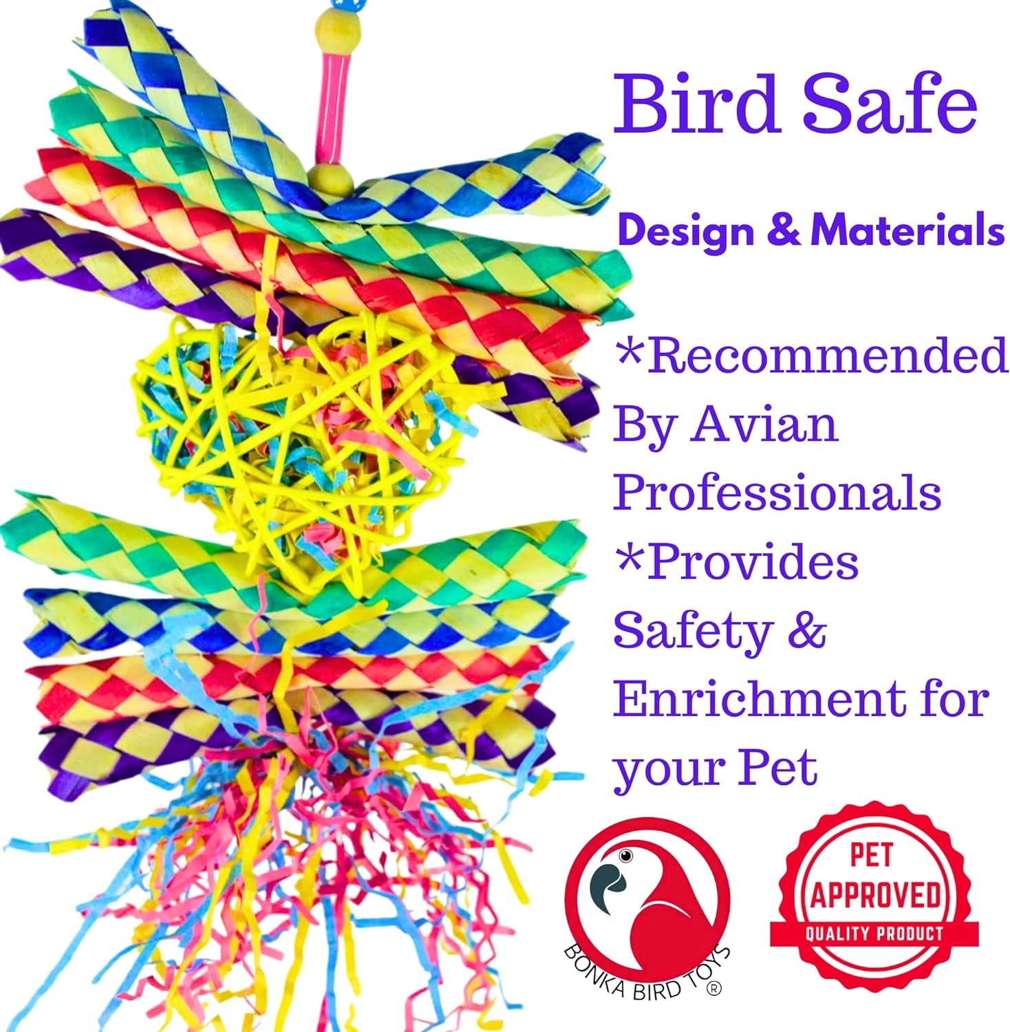 Foraging Heart Medium - Perfect 9" X 6" Enrichment Toy for Conures, Cockatiels, Parakeets & More!