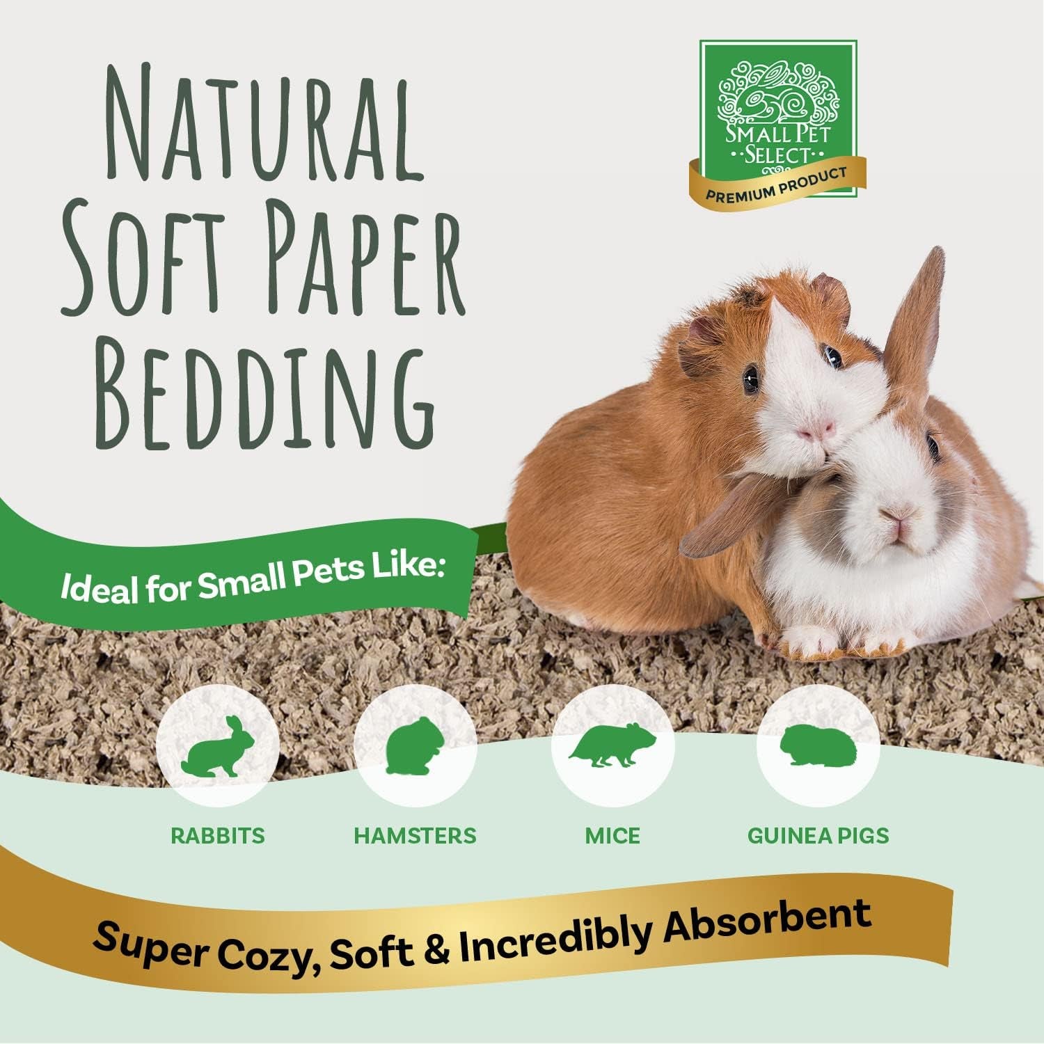 Premium Brown Natural Paper Bedding for Small Animals - Soft, Odor-Controlled Cage Accessories for Guinea Pigs, Rabbits, and Hamsters - Made in the USA (178L, 2 Pack)