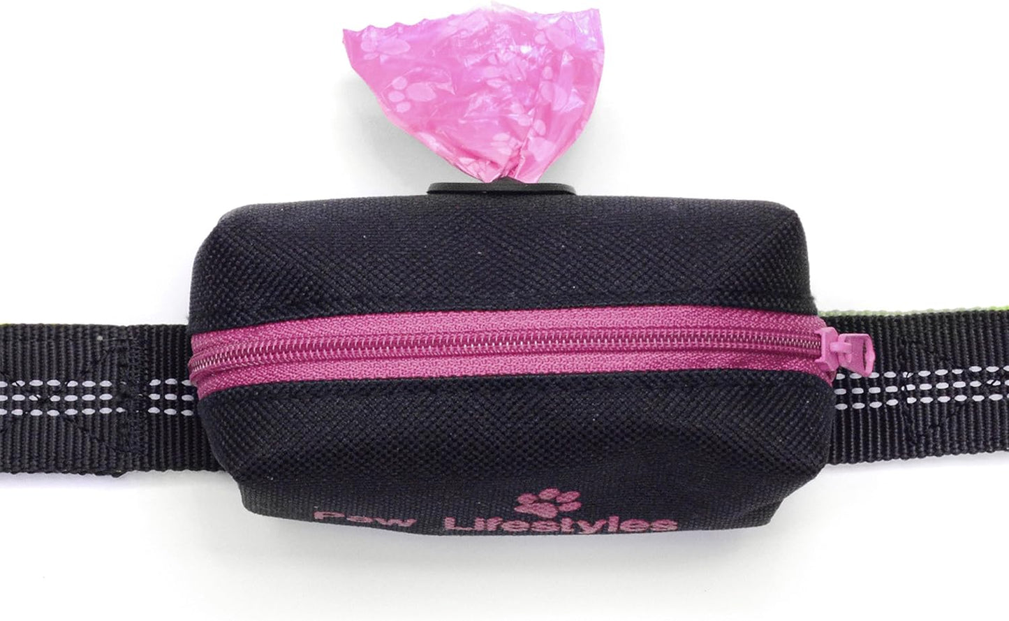 Ultimate Dog Poop Bag Holder & Leash Attachment - Universal Fit + Free Roll of Bags - Stylish Black & Magenta Dispenser