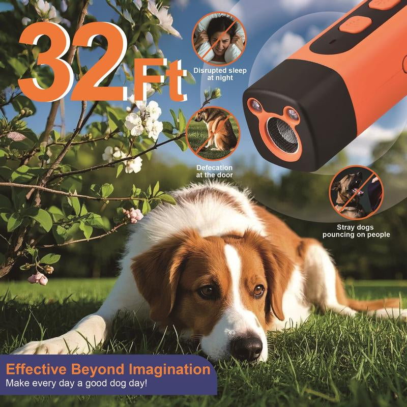 Humane Ultrasonic Dog Barking Deterrent Device - 2025 Model, 32-Foot Range, Perfect for Indoor & Outdoor Use, Effective Solution for Stubborn Barking