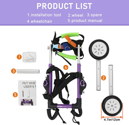 Premium Adjustable Dog Wheelchair for Disabled Hind Legs – Enhanced Mobility for Small Pets (XS-A)