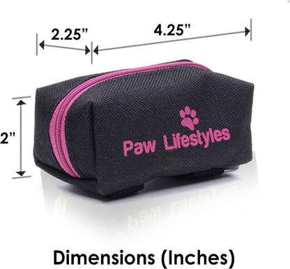 Ultimate Dog Poop Bag Holder & Leash Attachment - Universal Fit + Free Roll of Bags - Stylish Black & Magenta Dispenser