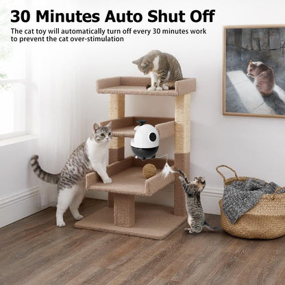 Interactive 2-in-1 Cat Toy Set - Automatic Laser & Feather Chaser with Extra Replacements for Endless Fun and Exercise!