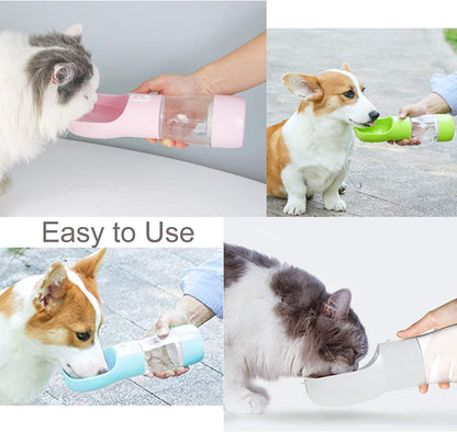 Dog Water Bottles for Walking, Travel Pet Water Bottle with Pouch for Dogs, Portable Dog Water Bottles Dispenser for Hiking Outdoor Activities (Grey)