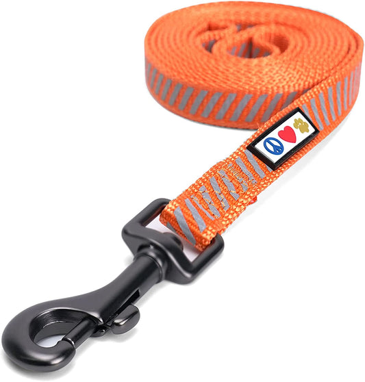 Premium 6-Foot Heavy Duty Reflective Dog Leash - Comfortable & Highly Visible Orange Design