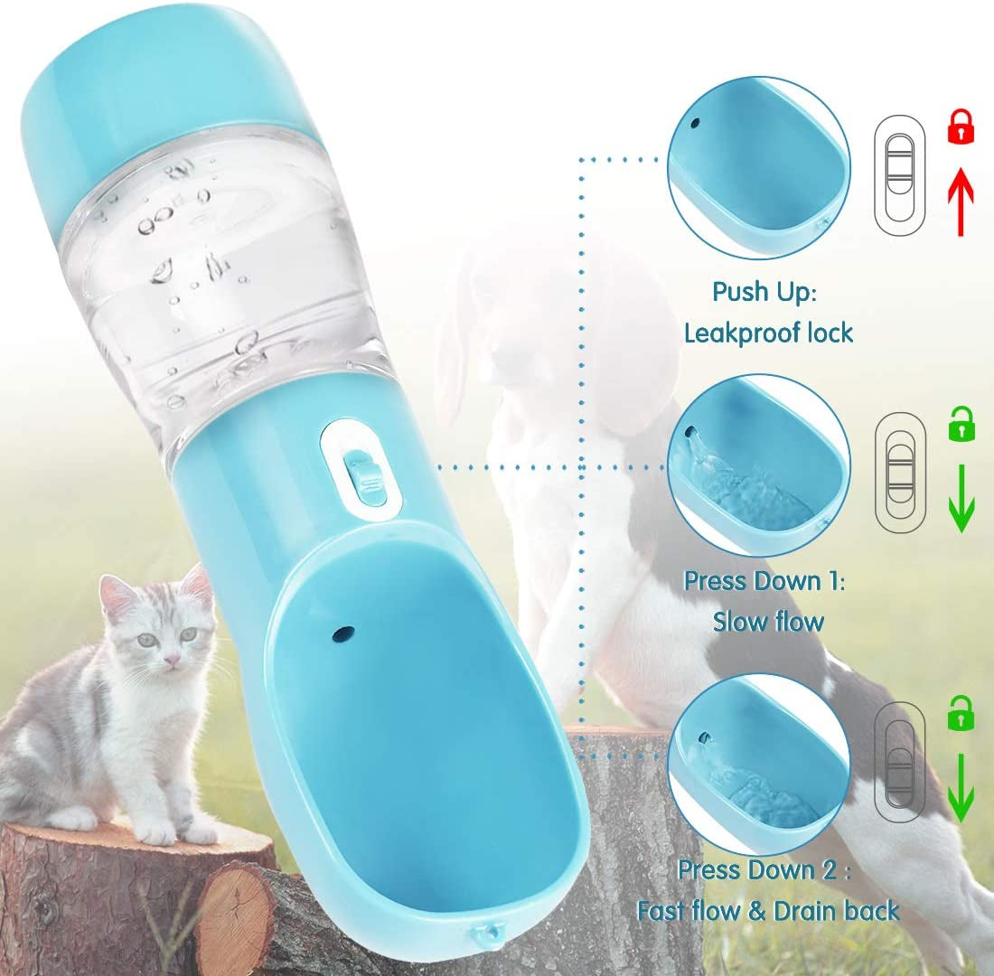 Dog Water Bottles for Walking, Travel Pet Water Bottle with Pouch for Dogs, Portable Dog Water Bottles Dispenser for Hiking Outdoor Activities (Grey)