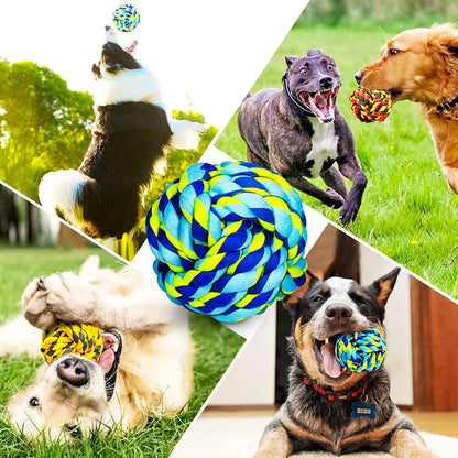 Ultimate Dog Chew Toys Set - 6 Pack Indestructible Heavy Duty Balls & Twisted Ropes for Aggressive Chewers, Perfect for Large & Medium Dogs!