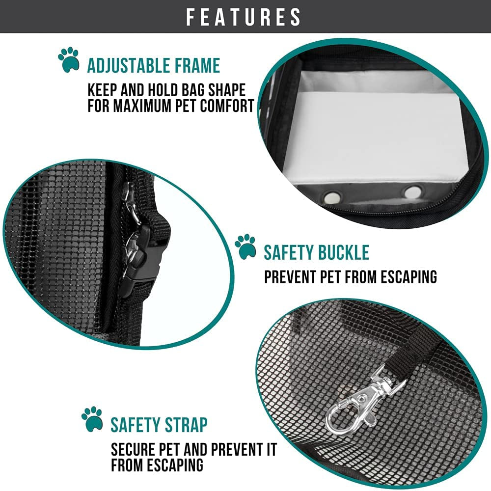 Airline Approved Dog Purse Carrier for Small Dogs - Stylish Soft-Sided Pet Carrier with Pockets, Ventilation & Sherpa Bed, Max 12 Lbs, Gray