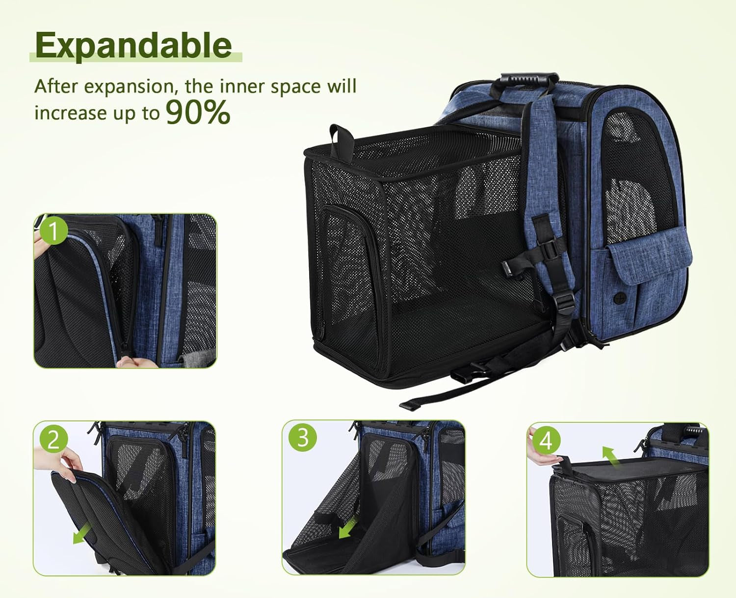 Ultimate Expandable Pet Carrier Backpack for Small Dogs and Cats - Perfect for Hiking, Travel, and Outdoor Adventures!