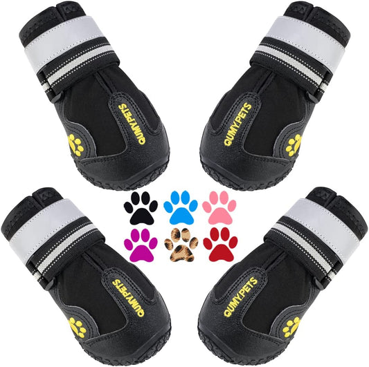 All-Season Dog Boots for Large & Medium Dogs - Winter Snow, Summer Heat, Water-Resistant, Skid-Resistant for Outdoor Adventures